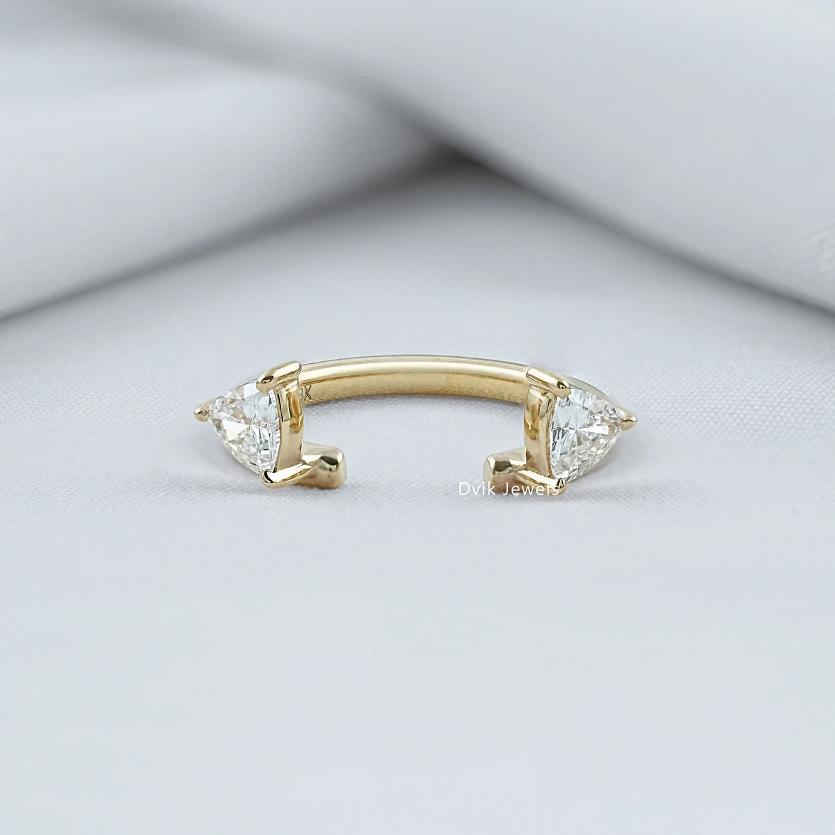 Trillion Cut Lab Diamond Open Cuff Ring Ring