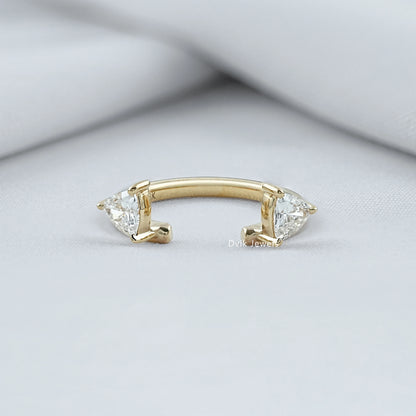 Trillion Cut Lab Diamond Open Cuff Ring Ring