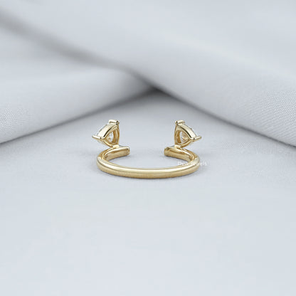 Trillion Cut Lab Diamond Open Cuff Ring Ring