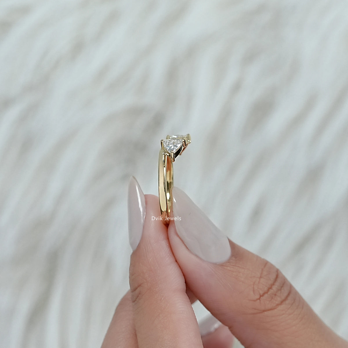 Trillion Cut Lab Diamond Open Cuff Ring Ring
