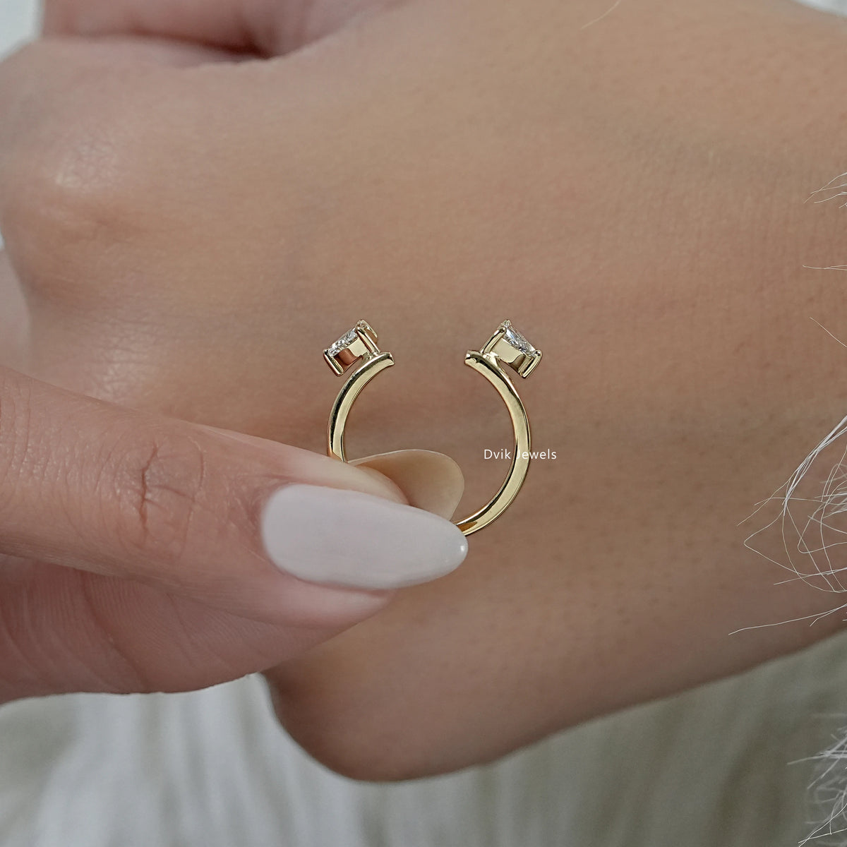 Trillion Cut Lab Diamond Open Cuff Ring Ring