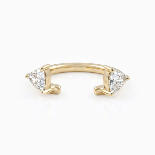 Trillion Cut Lab Diamond Open Cuff Ring Ring