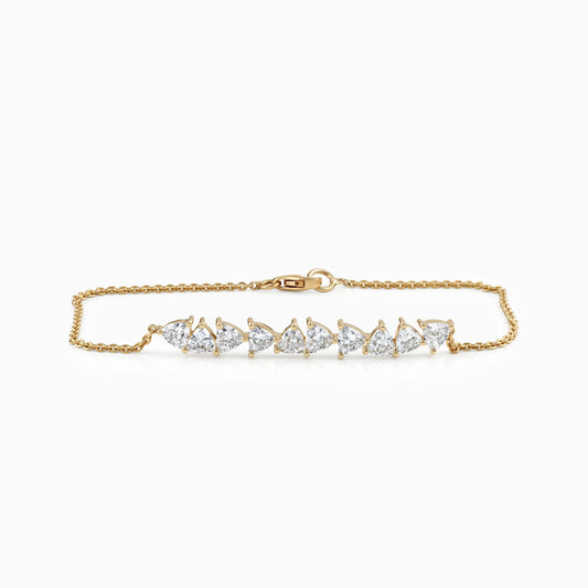 Trillion Cut Lab Grown Diamond Chain Bracelet Bracelet