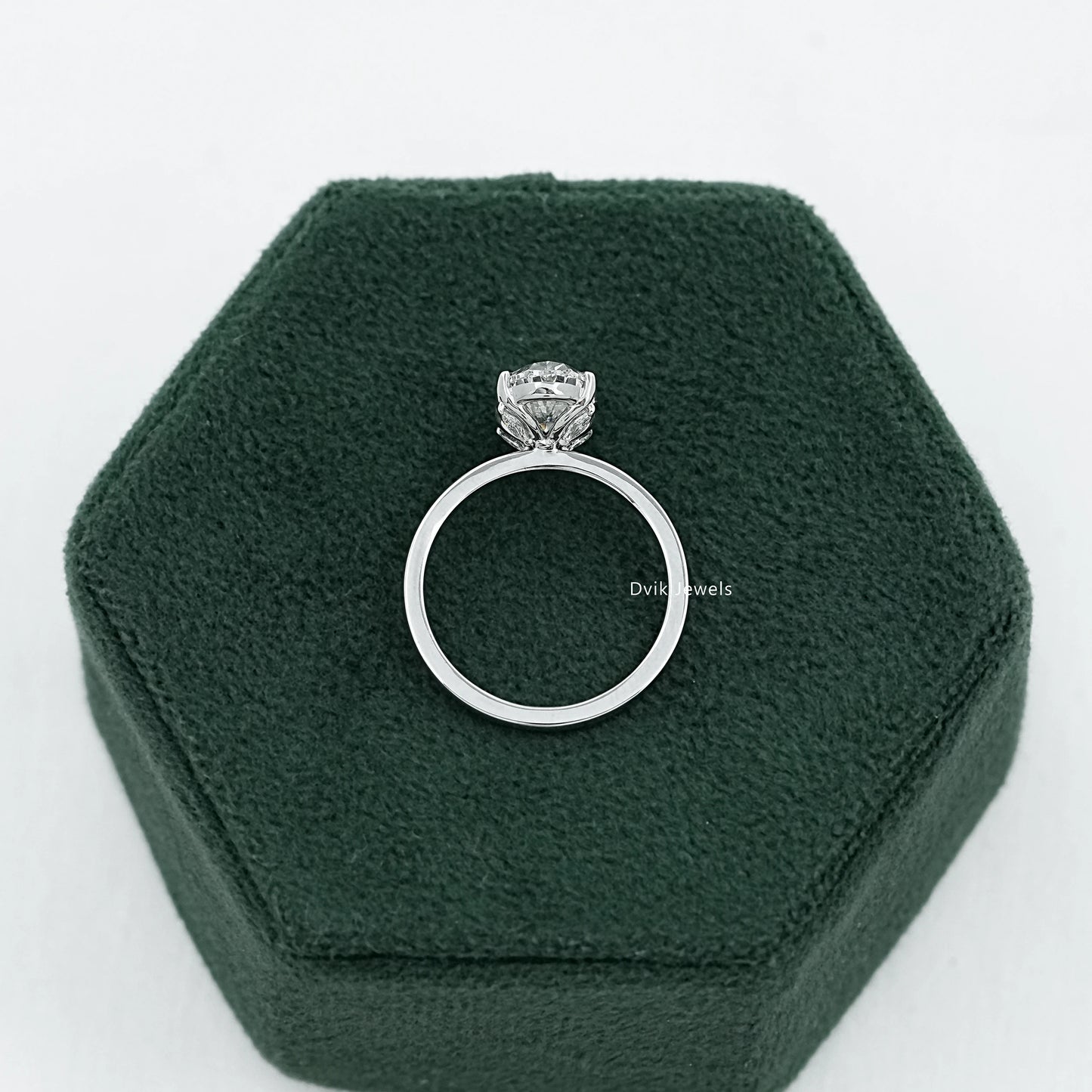 Lab Grown Oval Diamond Tulip Engagement Ring