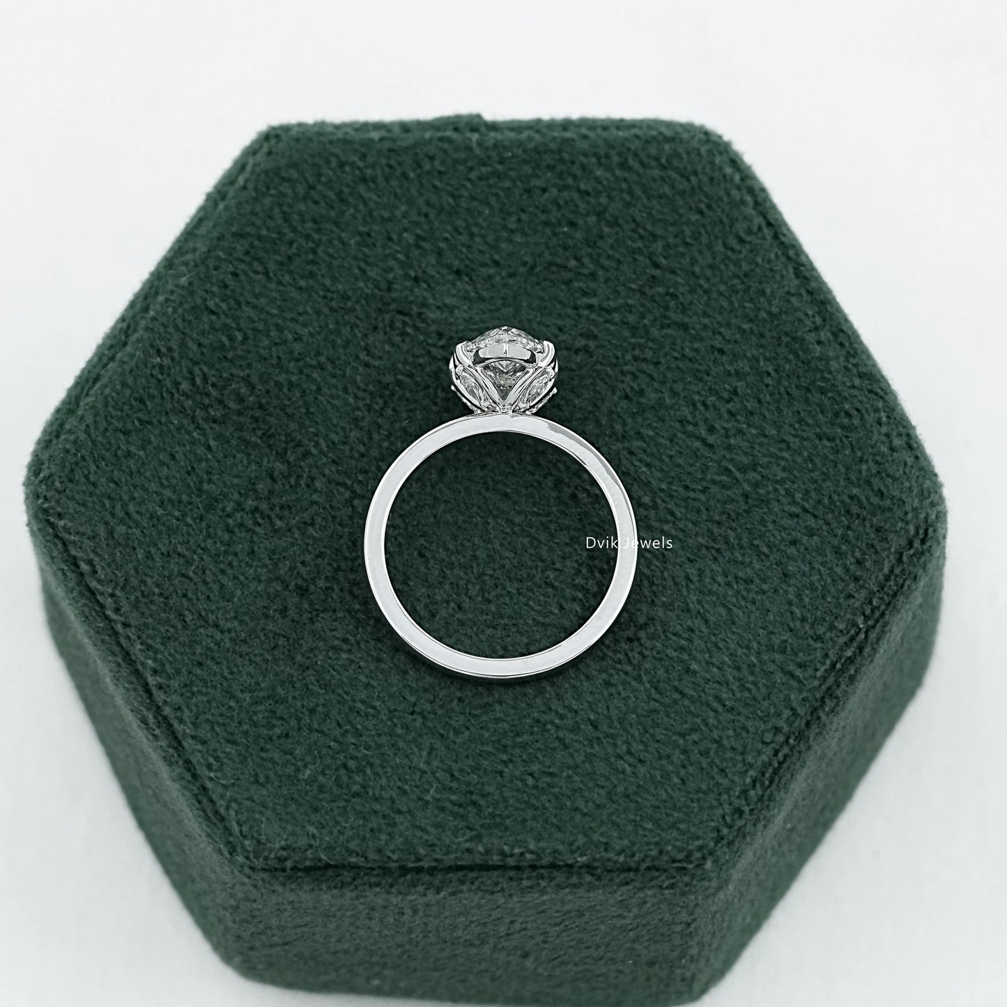 Lab Diamond Tulip Pear Solitaire Ring