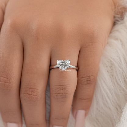 Tulip Hidden Halo Heart Diamond Solitaire Ring