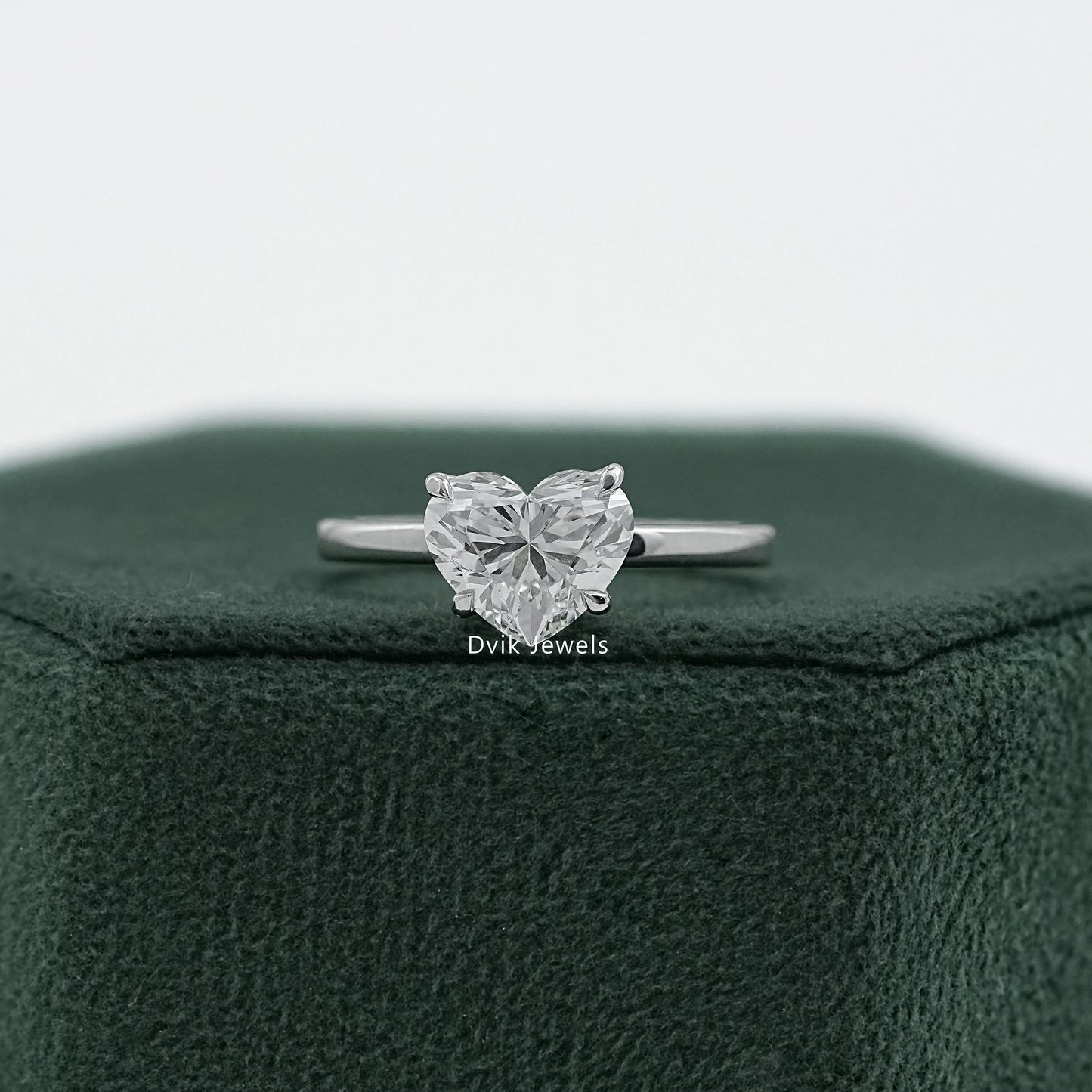Tulip Hidden Halo Heart Diamond Solitaire Ring