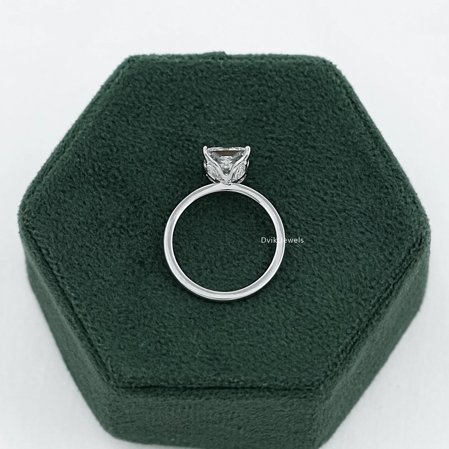 Princess Cut Lab Diamond Tulip Solitaire Ring