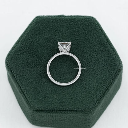Princess Cut Lab Diamond Tulip Solitaire Ring