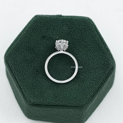 Lab Grown Cushion Diamond Tulip Solitaire Ring