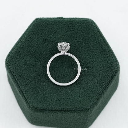 Tulip Set Marquise Cut Lab Diamond Engagement Ring