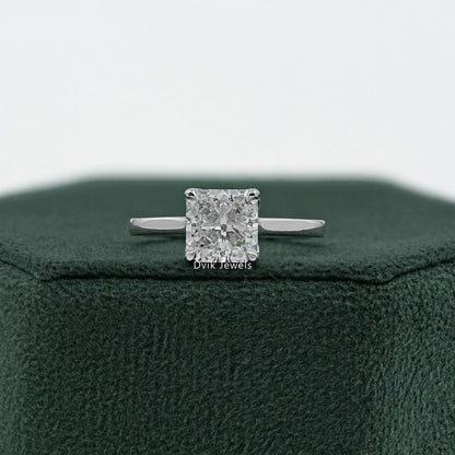 Tulip Set Hidden Halo Square Radiant Cut Ring