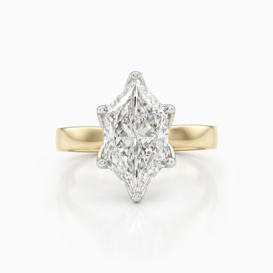 Tulip Set Dutch Marquise Cut Solitaire Ring Ring