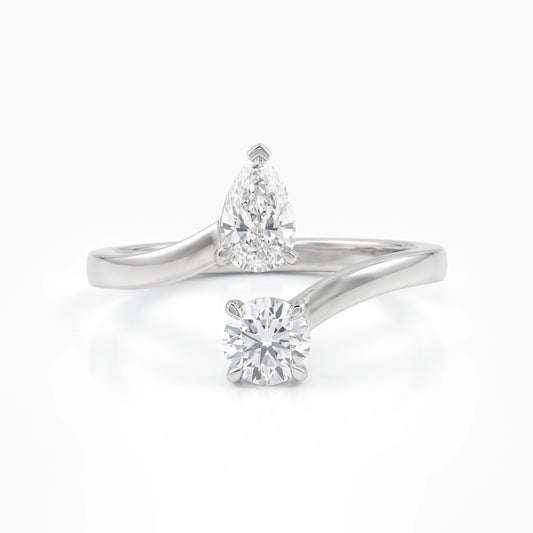 Twin Shape Lab Diamond Bypass Ring Ring