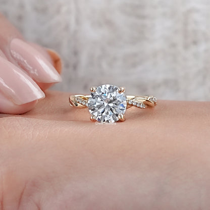 Twisted Round Lab Diamond Wedding Ring