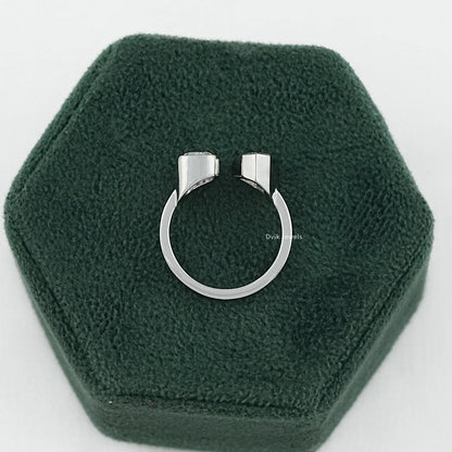 Criss Cut & Step Cut Moval Lab Diamond Toi Moi Ring Ring