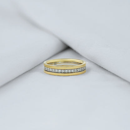 Round Cut Lab Grown Diamond Two Tone Men's Band Band