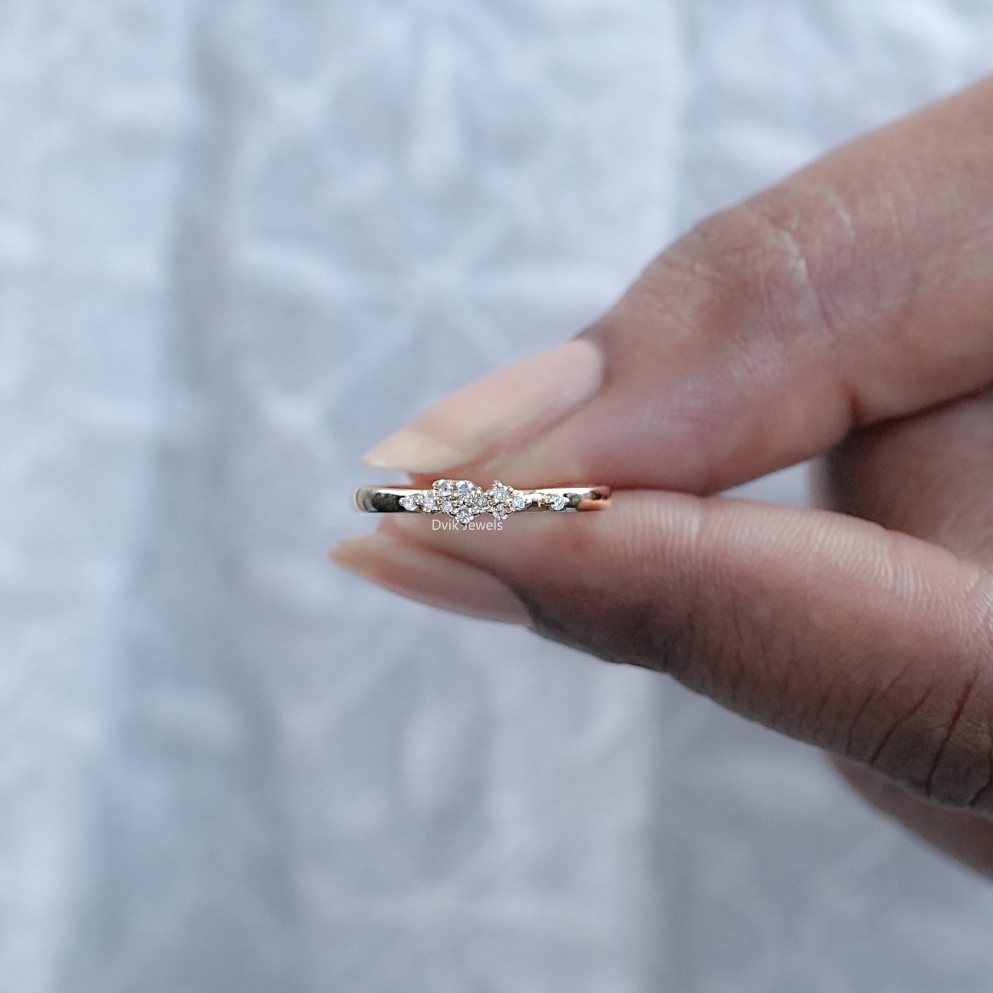 Minimalist Round Diamond Dainty Ring