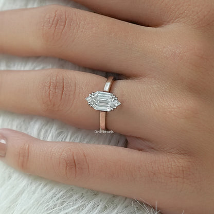 Dutch Marquise Step Cut Lab Diamond Solitaire Engagement Ring Ring