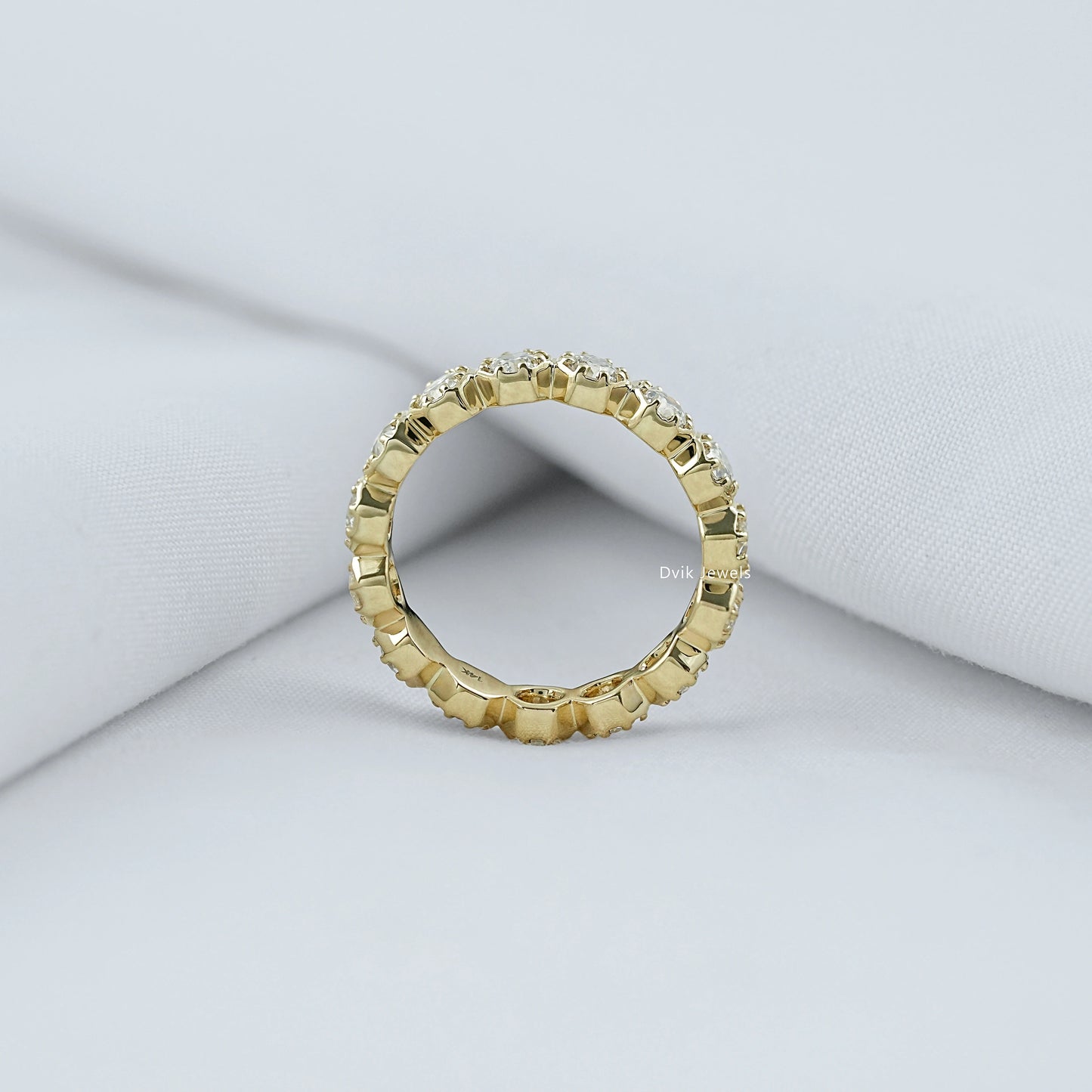 Hexagon Shape OEC Round Diamond Eternity Band