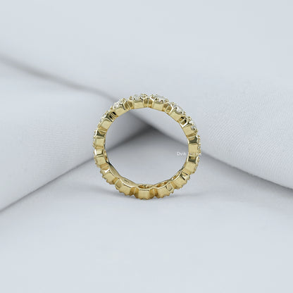 Hexagon Shape OEC Round Diamond Eternity Band