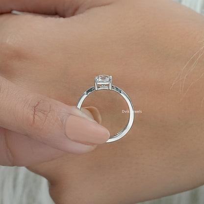 Old Mine Cushion Cut Lab Diamond Solitaire Twist Ring