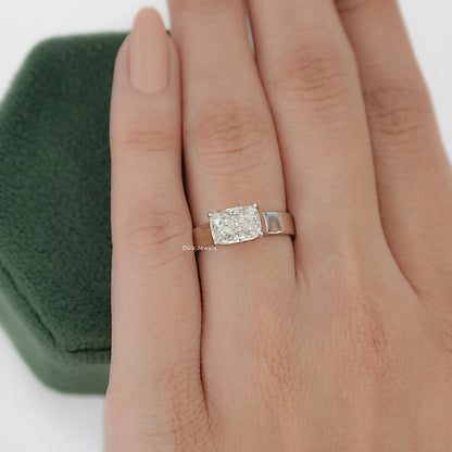 Cushion Cut Solitaire Lab Diamond Band