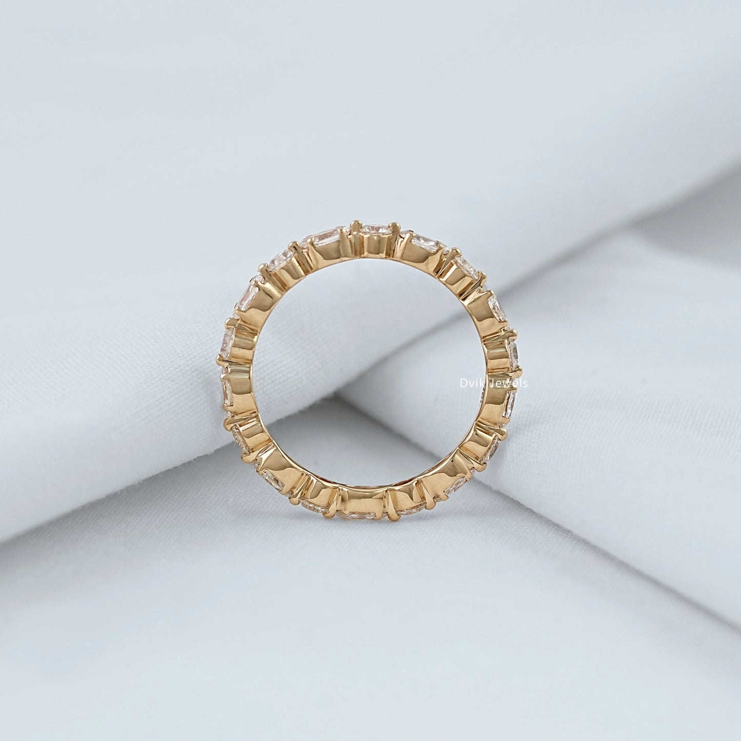 Marquise & Round Cut Lab Diamond Eternity Band Ring
