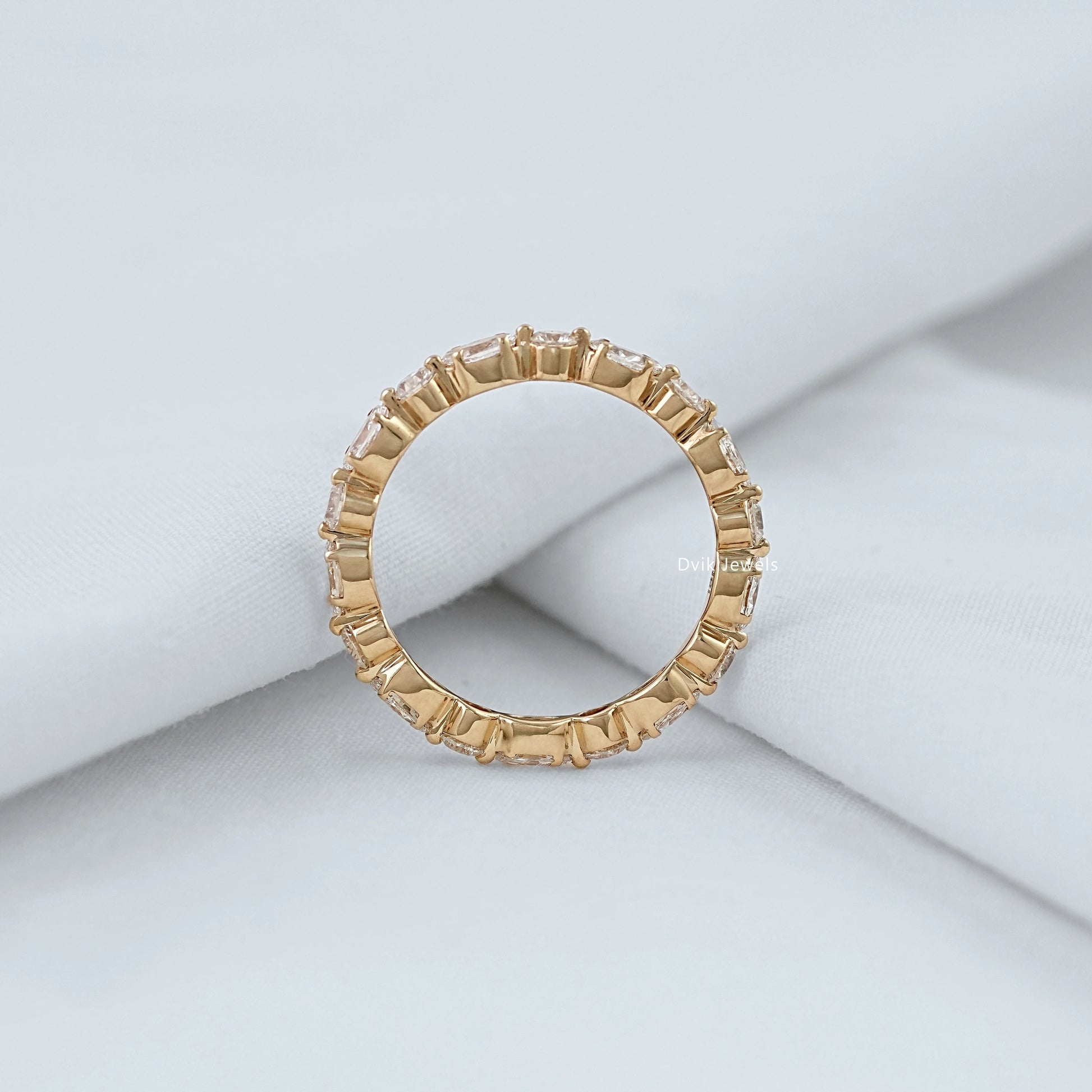 Marquise & Round Cut Lab Diamond Eternity Band Ring