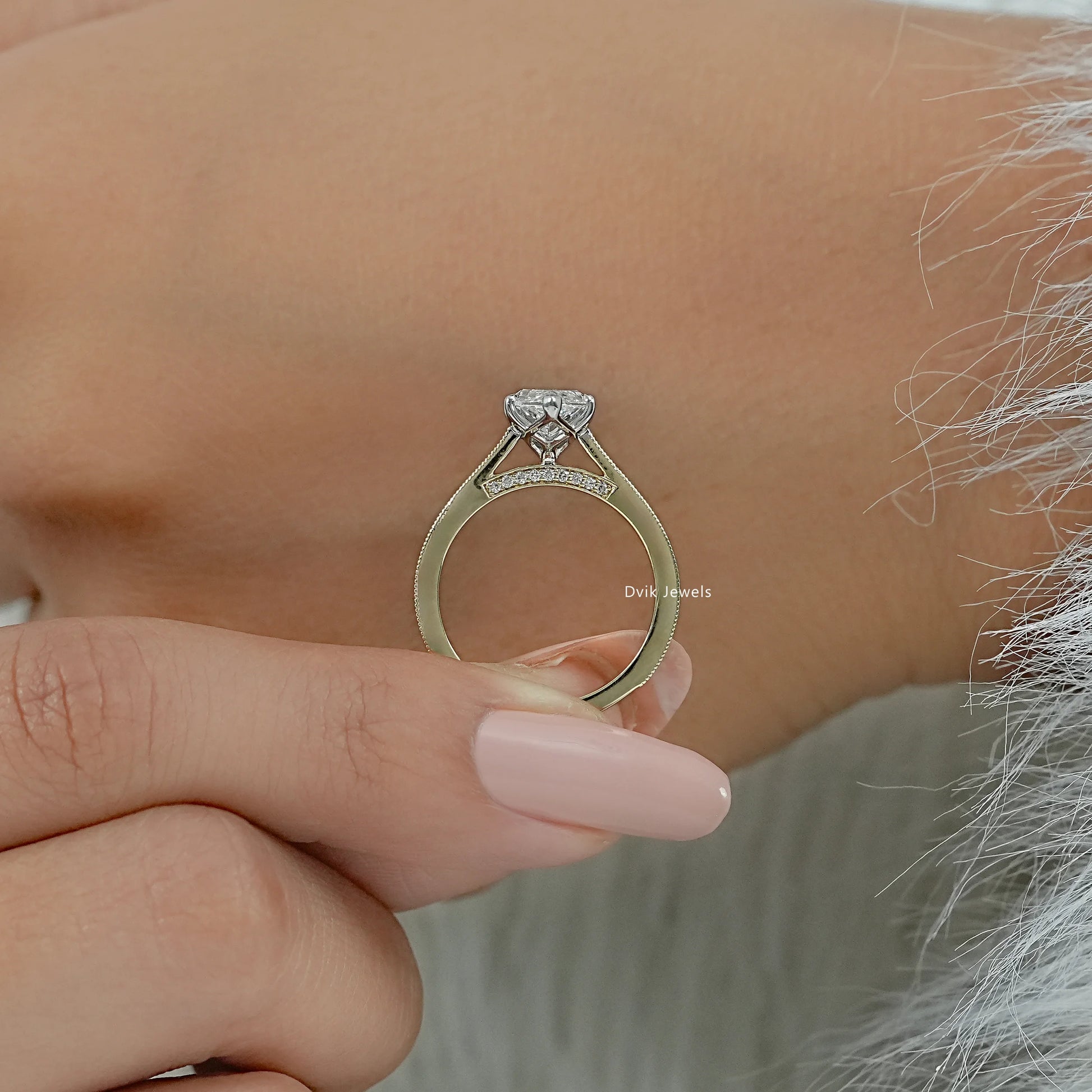 Marquise Cut Lab Diamond Vintage Filigree Engagement Ring Ring
