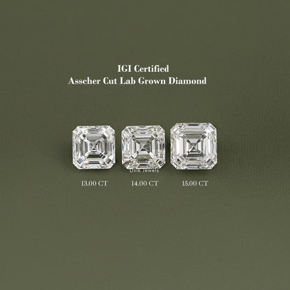 Asscher Cut Lab Grown IGI Certified Loose Diamond Loose Diamond