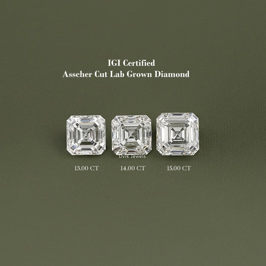 Asscher Cut Lab Grown IGI Certified Loose Diamond