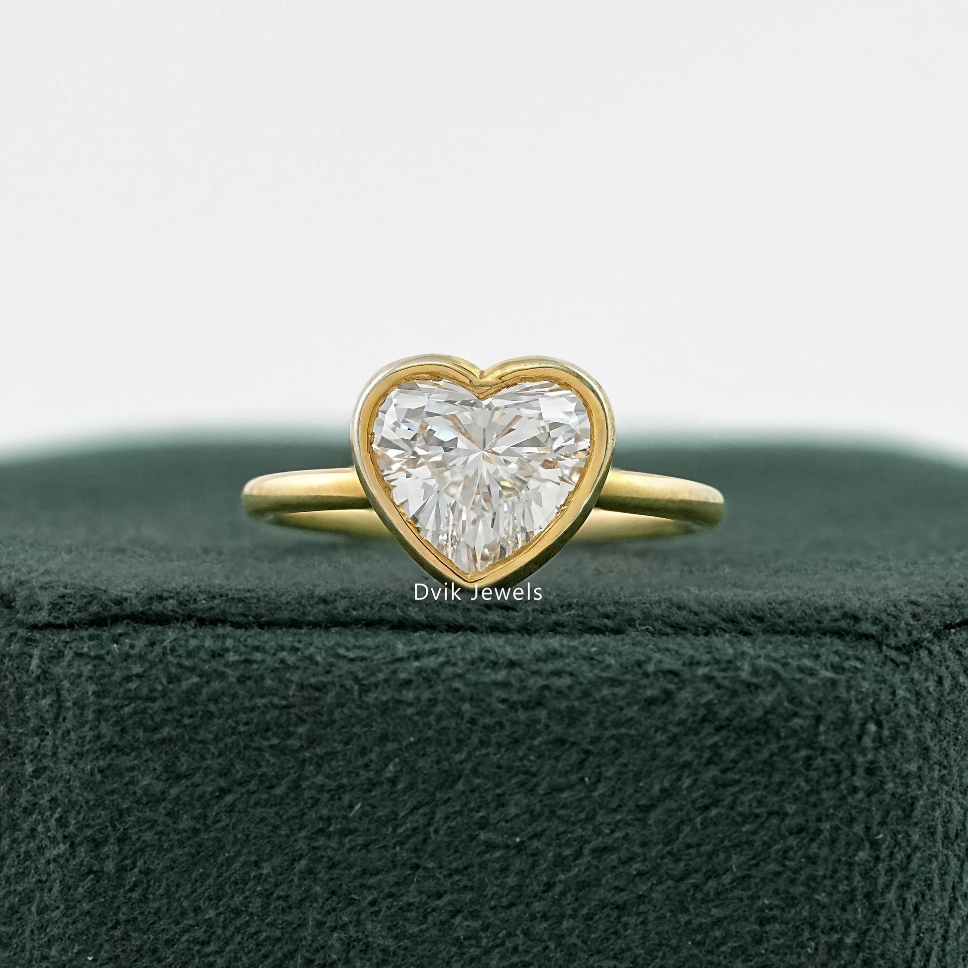 Heart Cut Lab Grown Solitaire Engagement Ring Ring