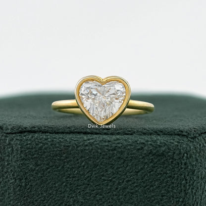 Heart Cut Lab Grown Solitaire Engagement Ring Ring