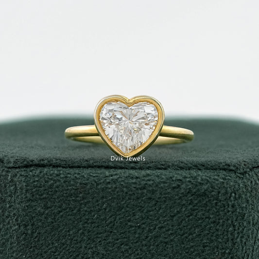 Heart Cut Lab Grown Solitaire Engagement Ring Ring
