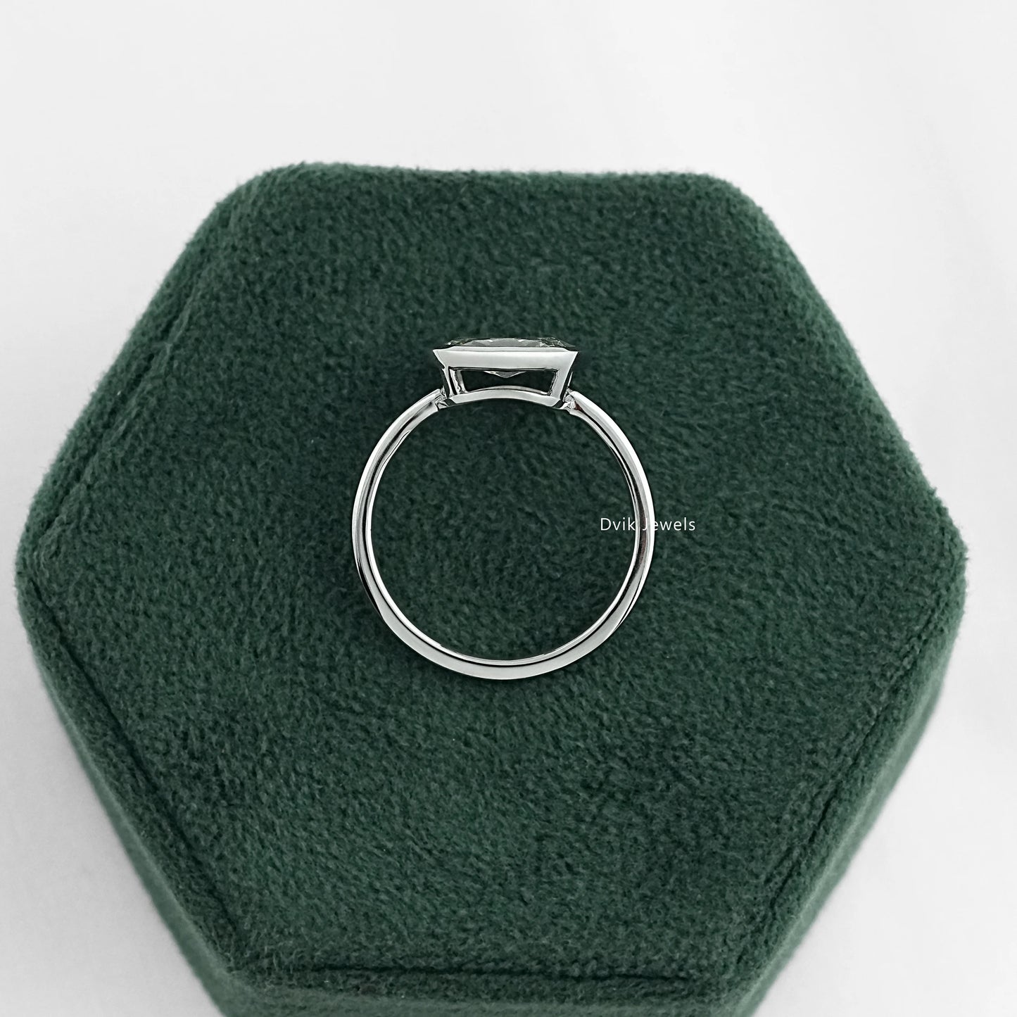 Old Mine Cushion Cut Lab Diamond Bezel Set Engagement Ring Ring