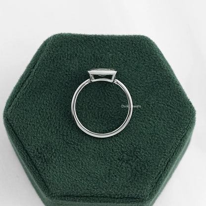 Old Mine Cushion Cut Lab Diamond Bezel Set Engagement Ring Ring