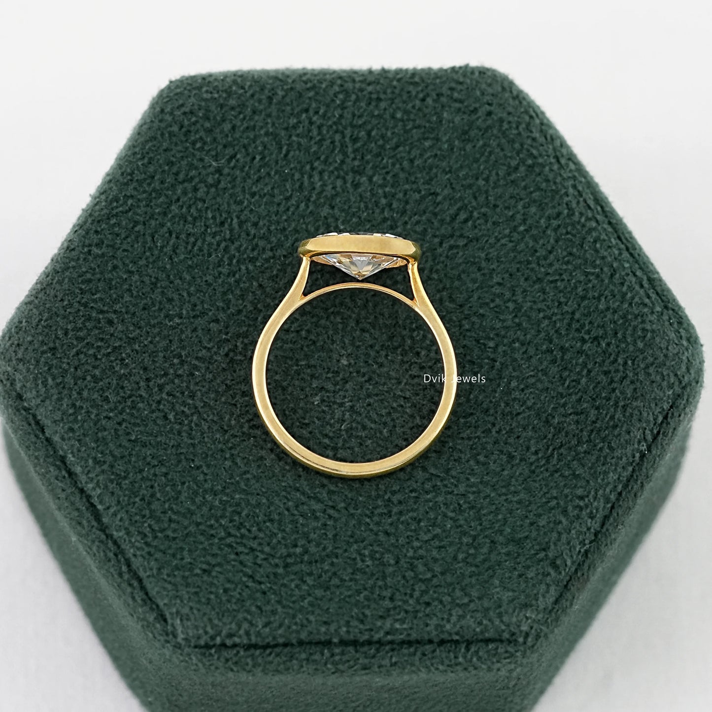 Oval East-West Bezel Engagement Ring Ring