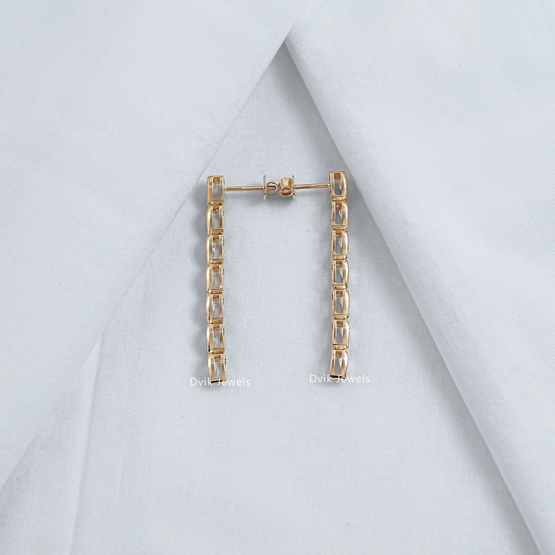 Pear Cut Lab Diamond Bezel Set Drop Earrings Earrings