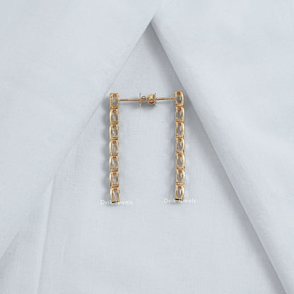Pear Cut Lab Diamond Bezel Set Drop Earrings Earrings