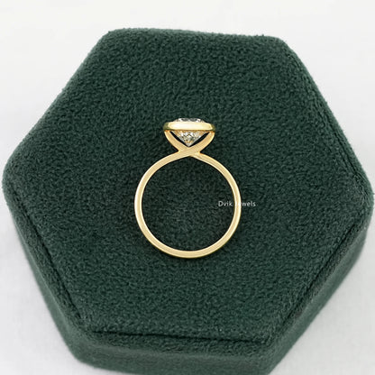 Round Lab Diamond Bezel Set Engagement Ring Ring
