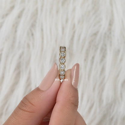 Bezel Set Round Cut Lab Diamond Eternity Band Band