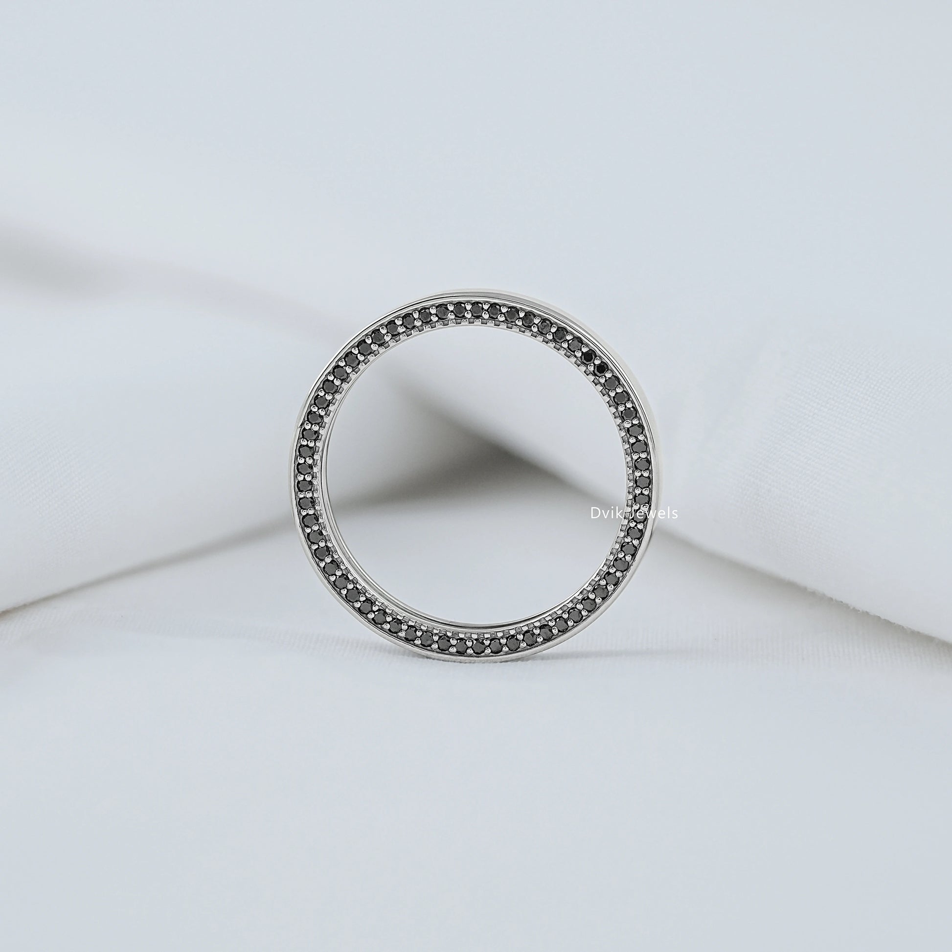 Round Cut Diamond Slim Eternity Wide Men's Band Band