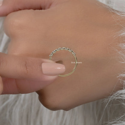 Round Cut Lab Diamond 7 Stone Half Eternity Ring Ring