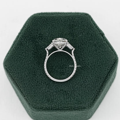 Oval Lab Diamond Accent Ring with Marquise Side Stones
