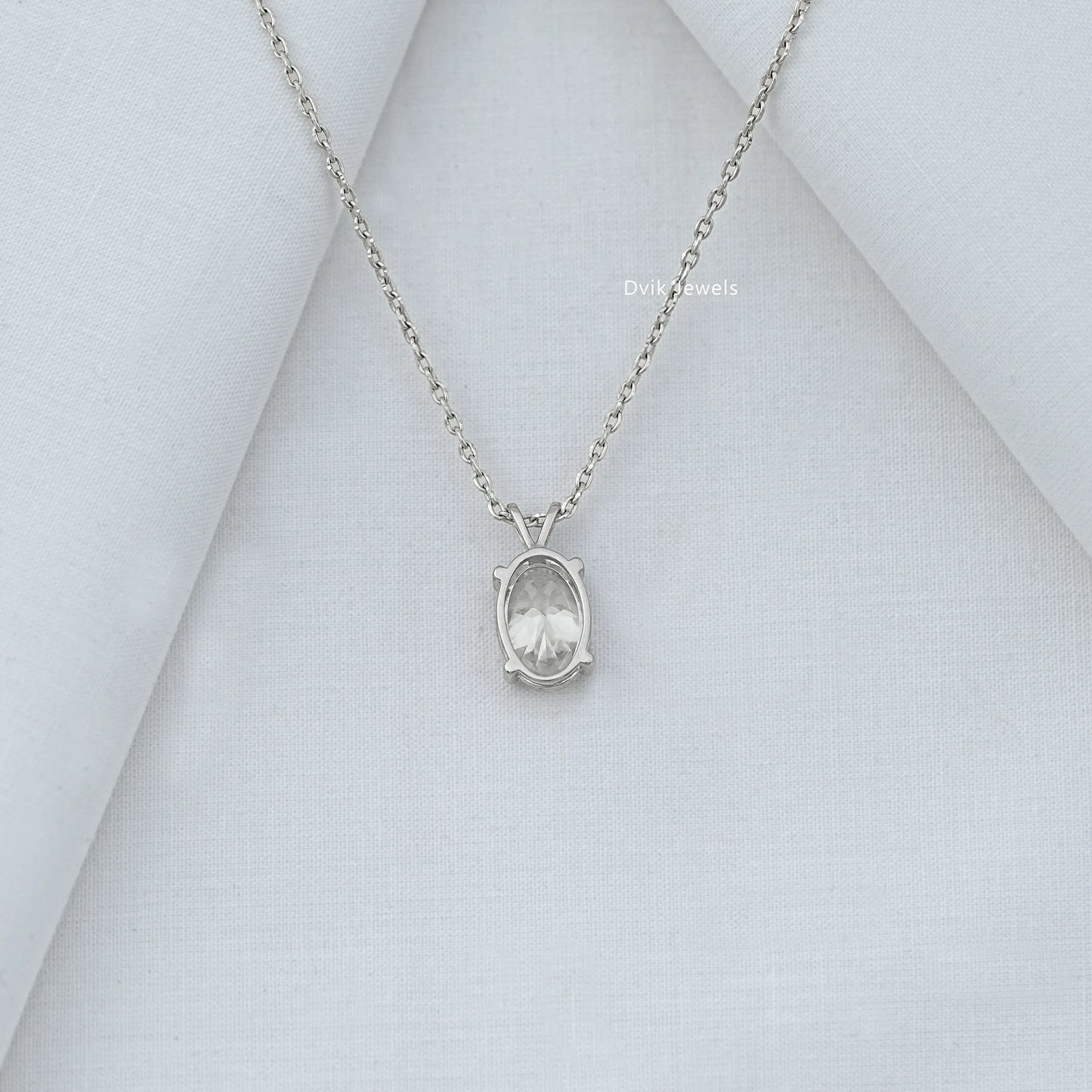 Oval Cut Lab Diamond Solitaire Pendant Pendant