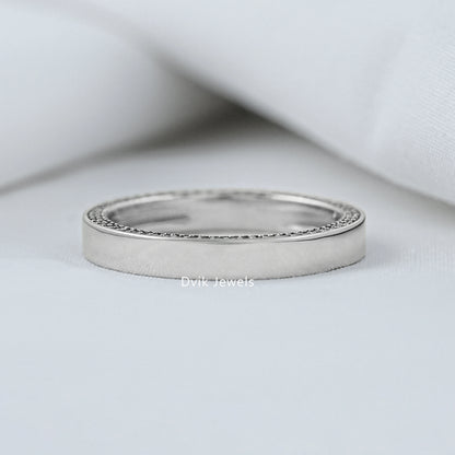 Round Cut Diamond Slim Eternity Wide Men's Band Band