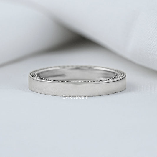 Round Cut Diamond Slim Eternity Wide Men's Band Band