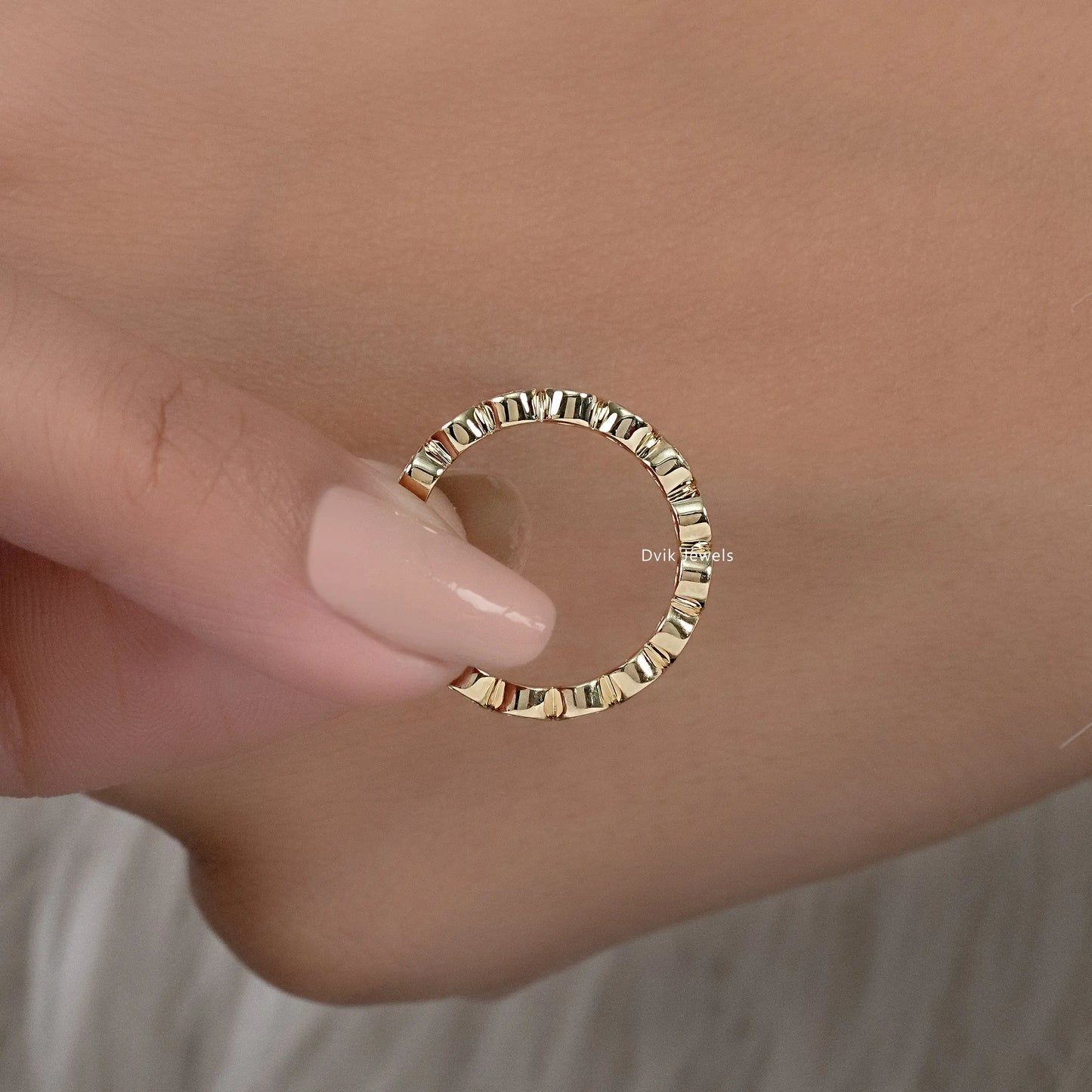 Bezel Set Round Cut Lab Diamond Eternity Band Band