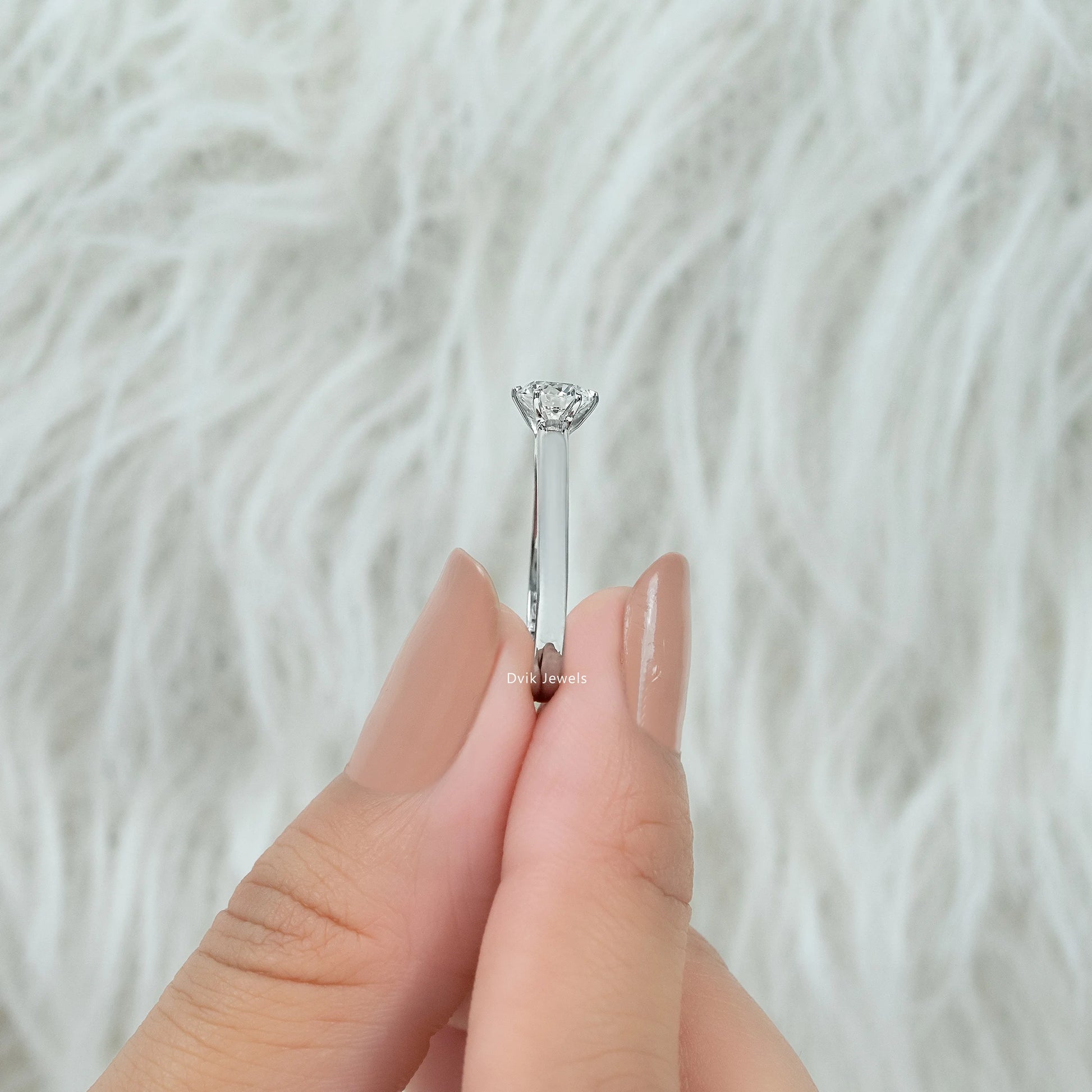Round Diamond Solitaire Promise Ring Ring